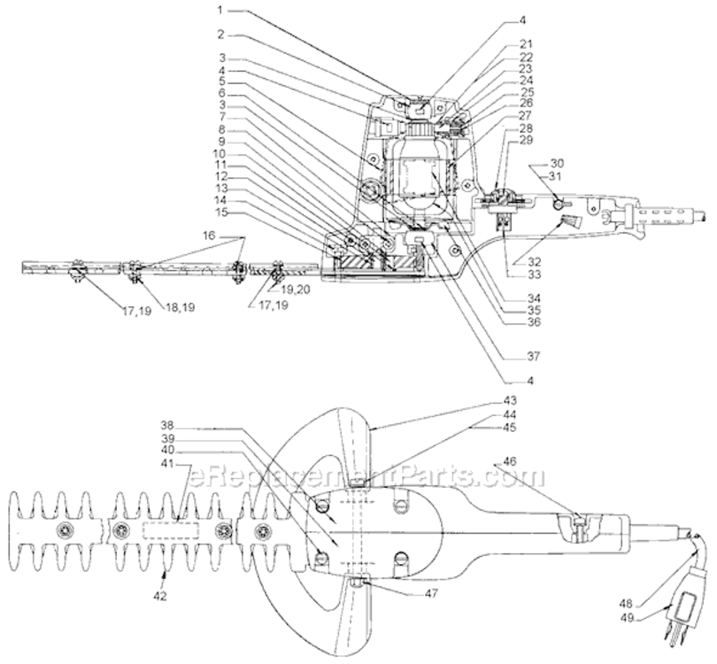 Page A Diagram and Parts List for 8110 Type 1 Black and Decker Hedge Trimmer